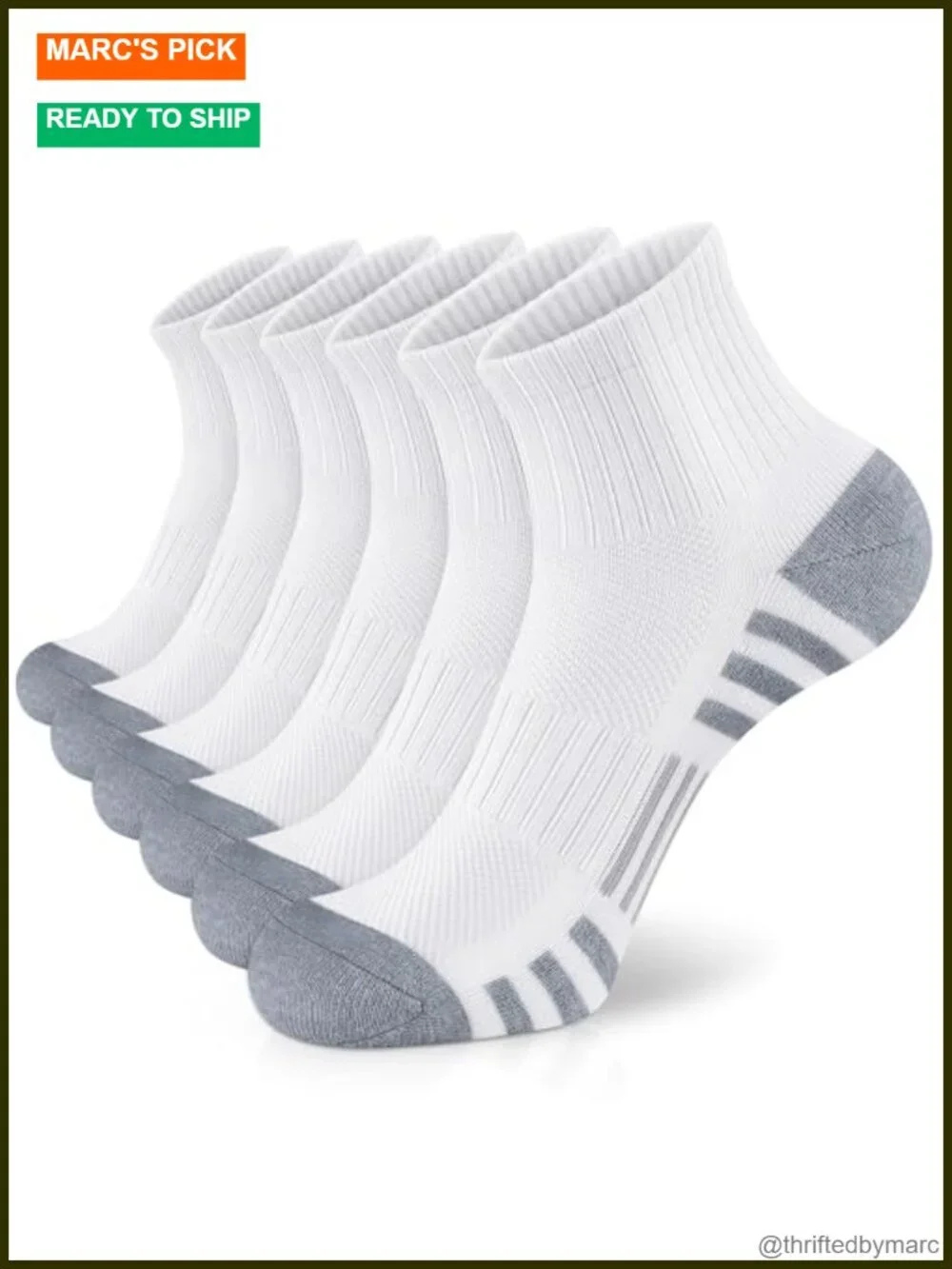 Athletic Quarter Socks with Cushion Running Ankle Socks for Men Women 6 Pairs